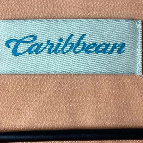 CARIBBEAN MENS SOZE LARGE BUTTON DOWN SHIRT PEACH COLOR CRINKLE LOOK CLEAN - Picture 3 of 12